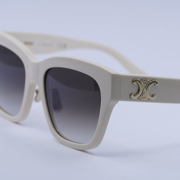 Celine CL40253F 25F TRIOMPHE Sunglasses Cream Square Frame, Brown Lenses - Picture 4 of 11